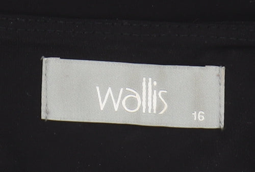 Wallis Black Dress, Women's Size 16, Short Sleeve, Elegant