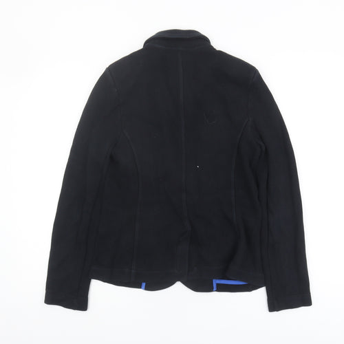 Whistles Women's Black Cotton Blazer Size 10 Classic Fit