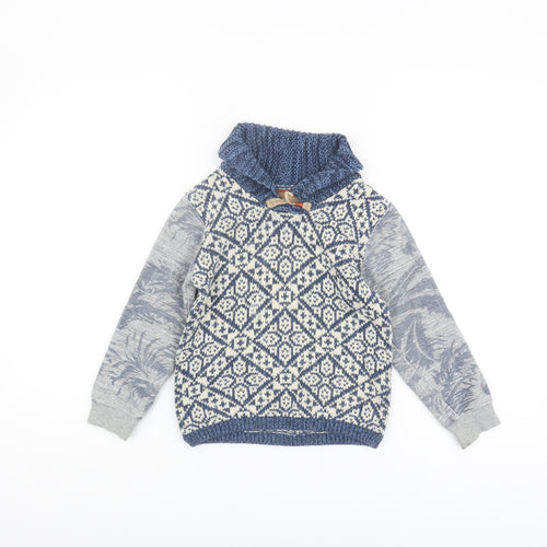 Scotch Shrunk Boys Blue Geometric Pullover Jumper 6 Years