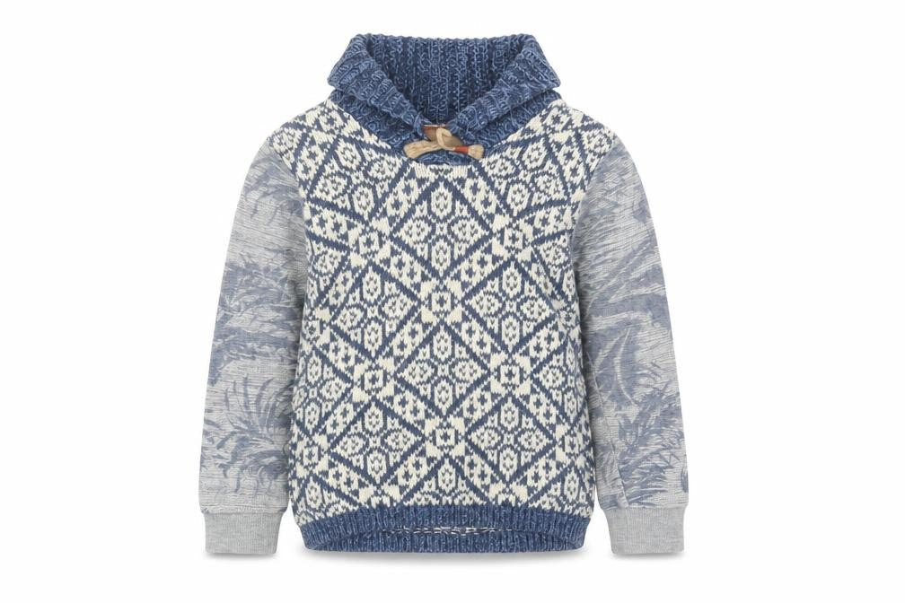 Front view of Scotch Shrunk boys’ blue geometric jumper 6 years