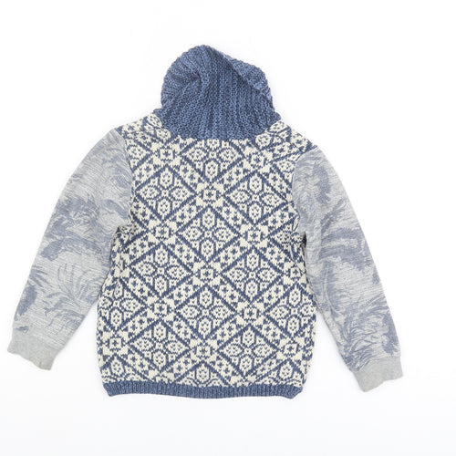 Scotch Shrunk Boys Blue Geometric Pullover Jumper 6 Years
