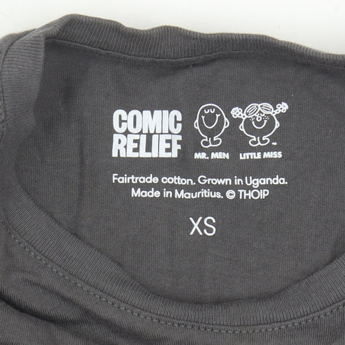 Comic Relief Grey Mr. Greedy T-Shirt XS Men Graphic