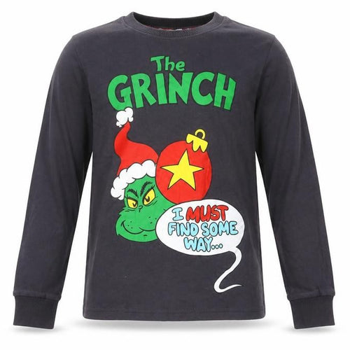 Dr Seuss Boys' Black Pyjama Top The Grinch 11-12 Years Winter