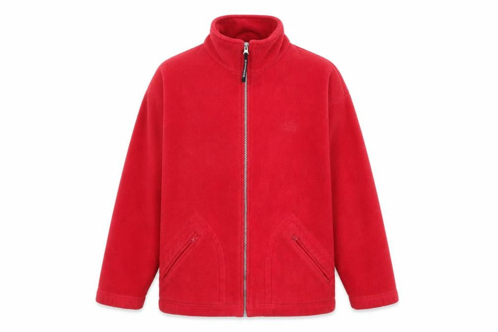 Front view of Arctic Storm Men's Red Fleece Jacket - Medium