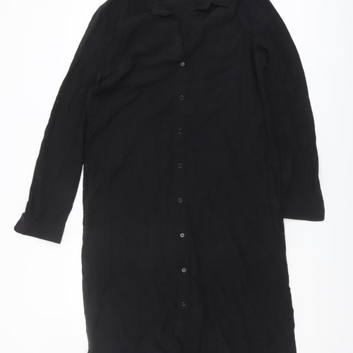 Burberry Women's Black Silk Shirt Dress Size 8