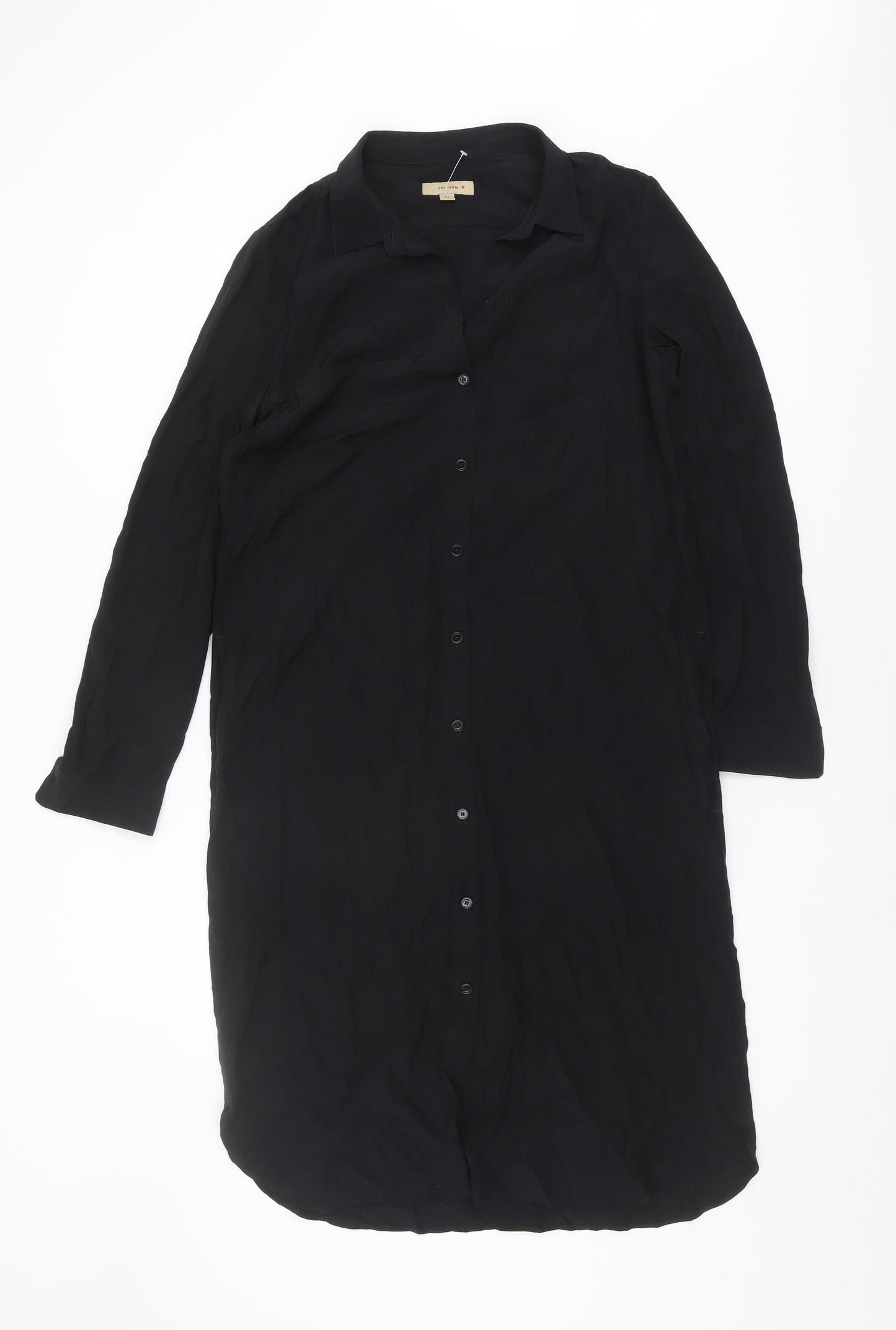 Burberry Women's Black Silk Shirt Dress Size 8
