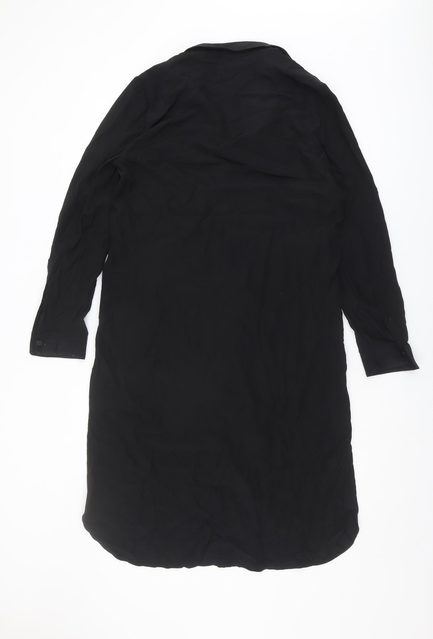 Burberry Women's Black Silk Shirt Dress Size 8
