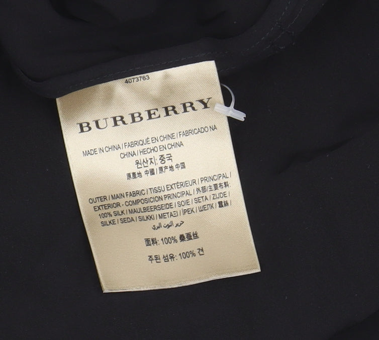 Burberry Women's Black Silk Shirt Dress Size 8
