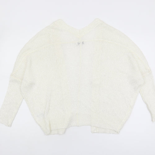 Reiss Women's Ivory Open Front Cardigan XS Open-Knit