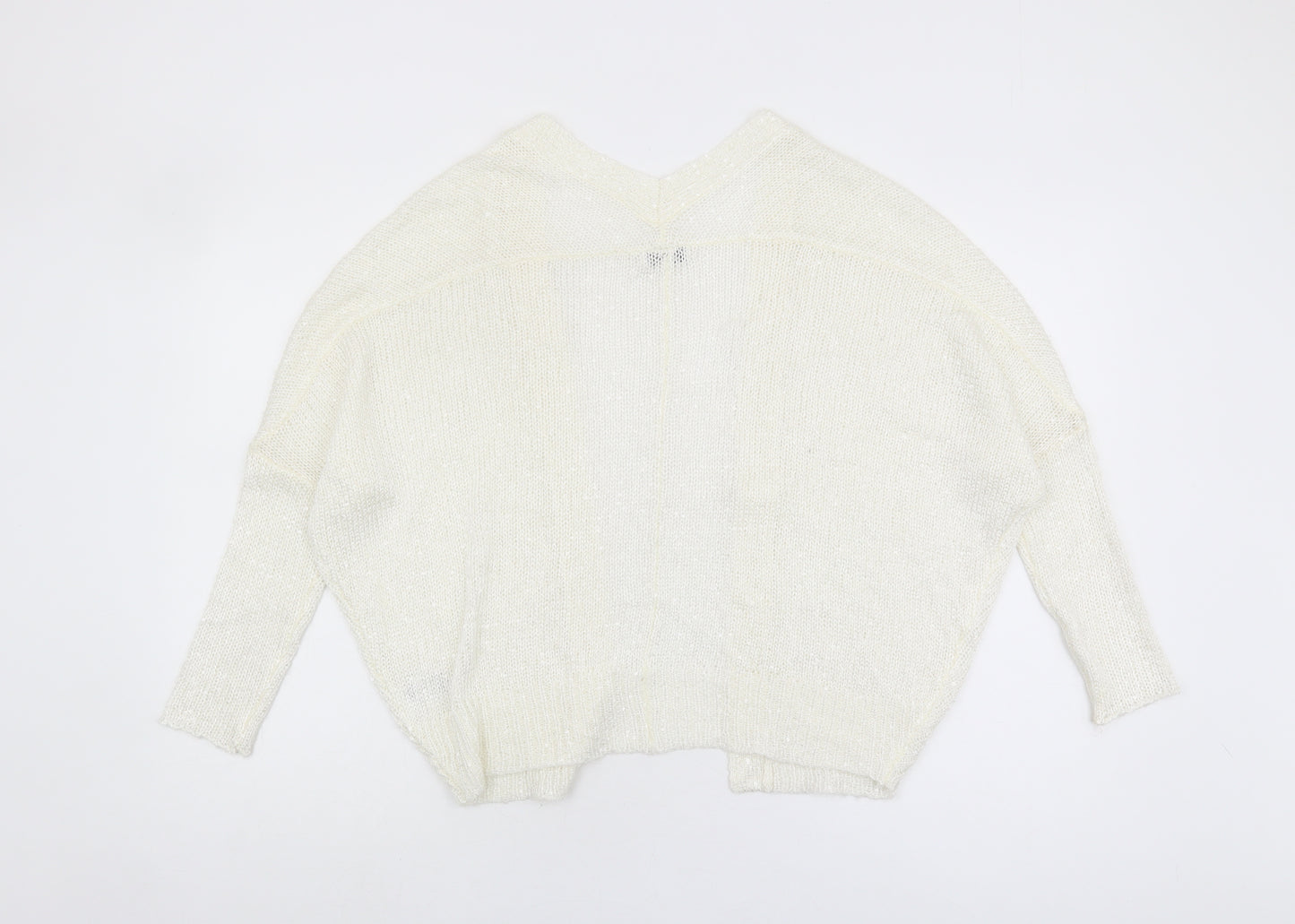 Reiss Women's Ivory Open Front Cardigan XS Open-Knit