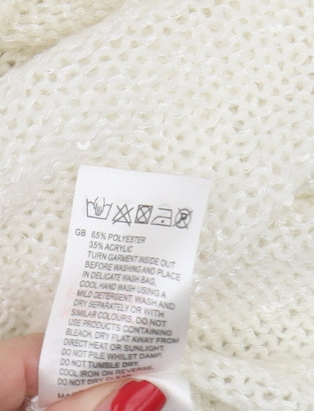 Reiss Women's Ivory Open Front Cardigan XS Open-Knit