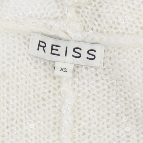 Reiss Women's Ivory Open Front Cardigan XS Open-Knit