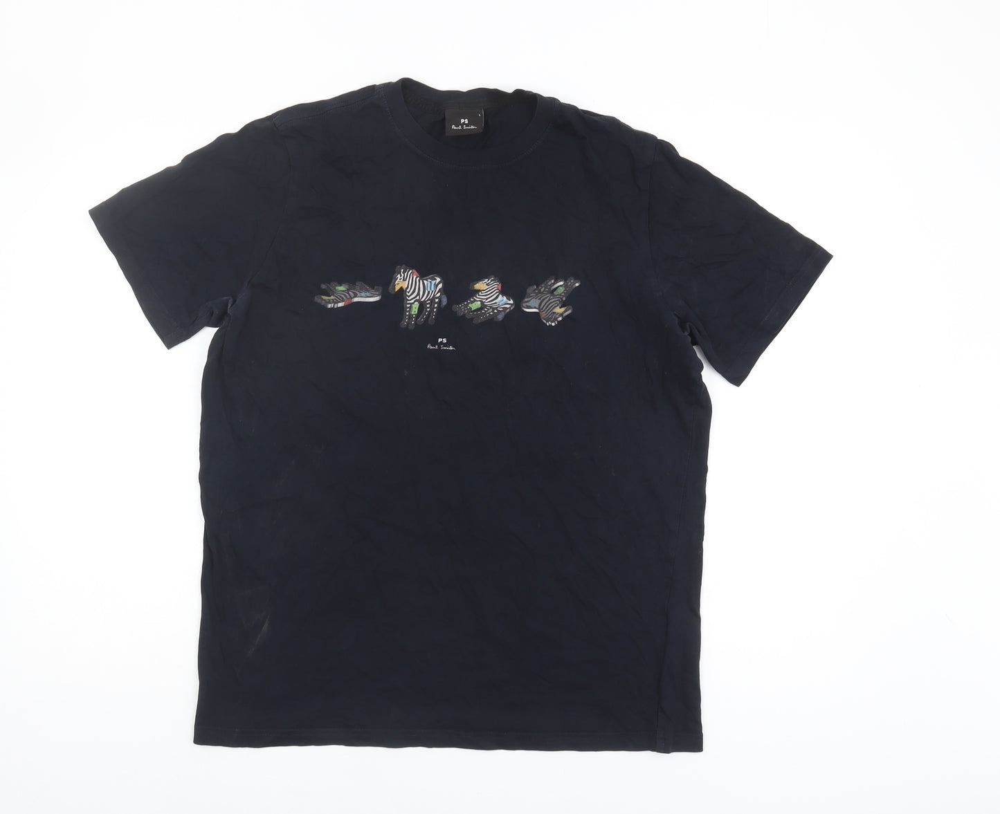 Paul Smith Men's Black Zebra Graphic T-Shirt L
