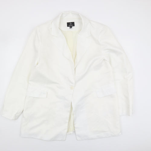 Threadbare Women's White Blazer Jacket Size 16