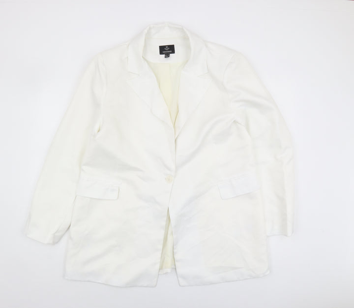 Threadbare Women's White Blazer Jacket Size 16