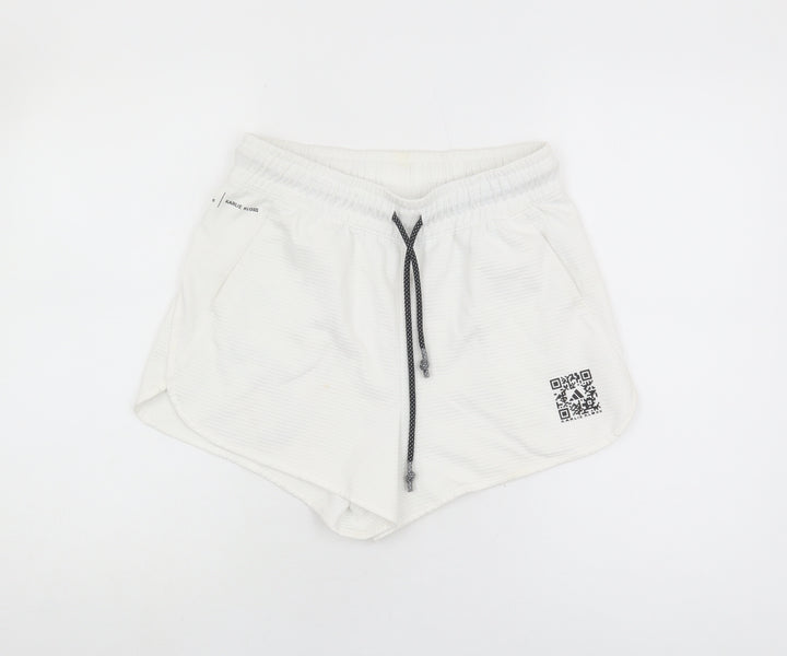 Adidas Womens White Athletic Shorts S