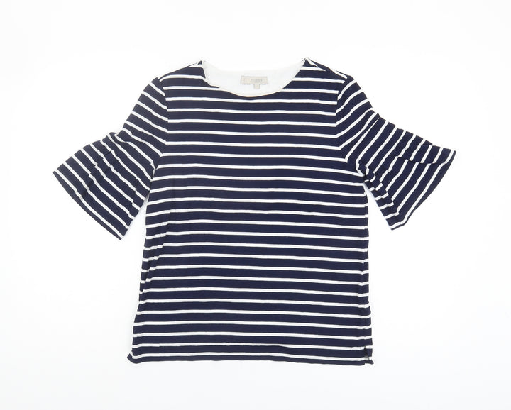 Hobbs Women's Blue Striped 3/4 Sleeve T-Shirt, S