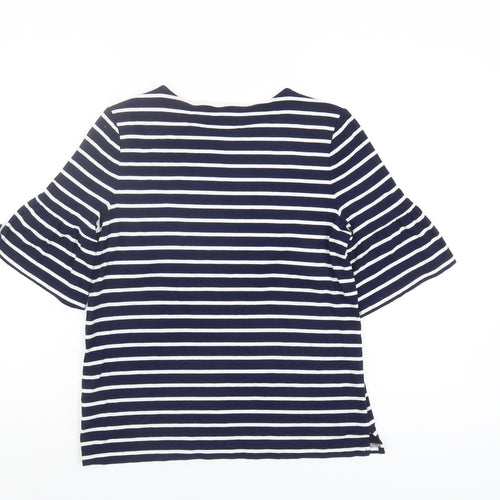 Hobbs Women's Blue Striped 3/4 Sleeve T-Shirt, S
