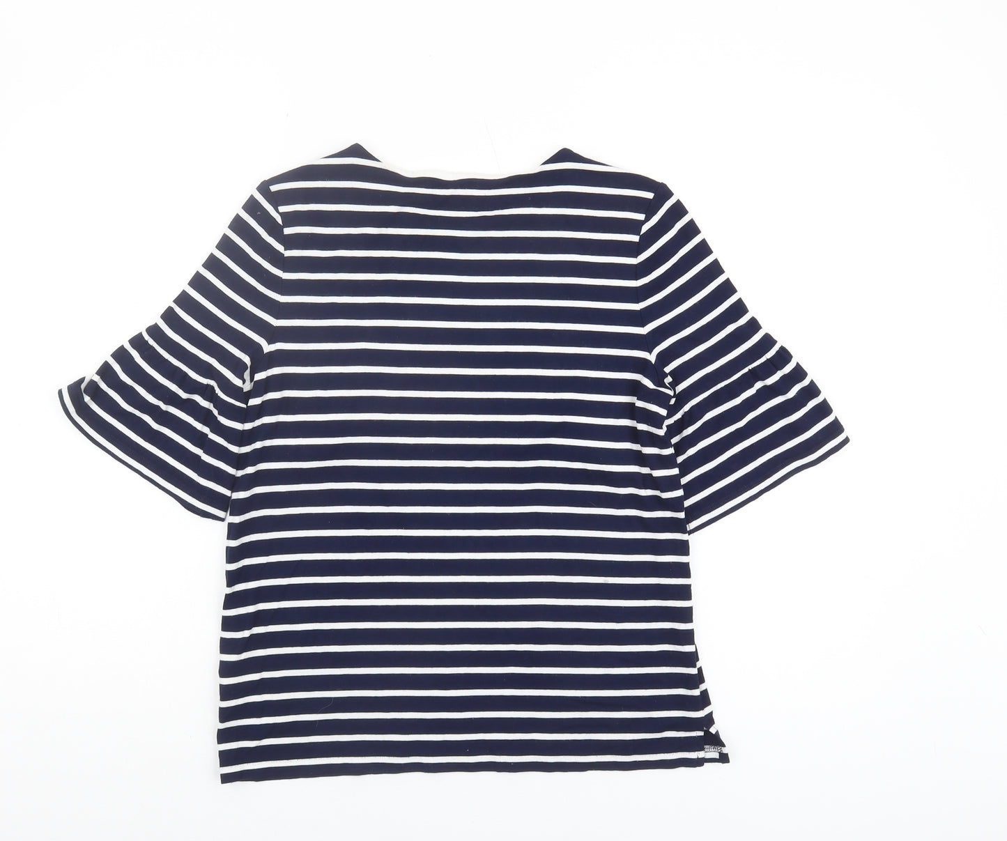 Hobbs Women's Blue Striped 3/4 Sleeve T-Shirt, S