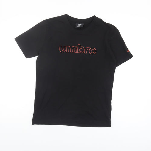 Umbro Unisex Black T-Shirt, Small, Casual Fit