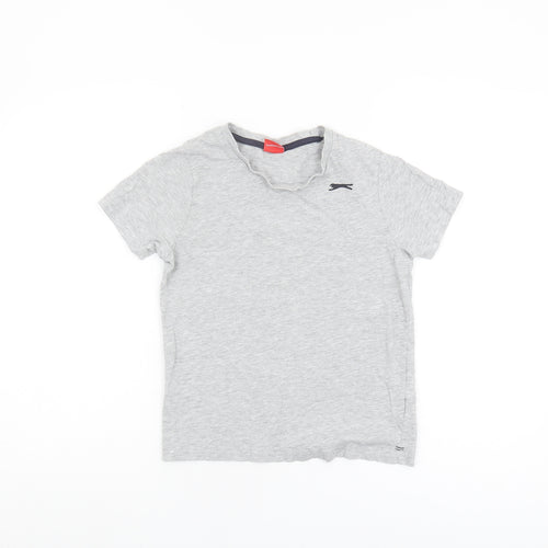 Slazenger Boys' Grey T-Shirt Size 9-10 Basic Casual Wear