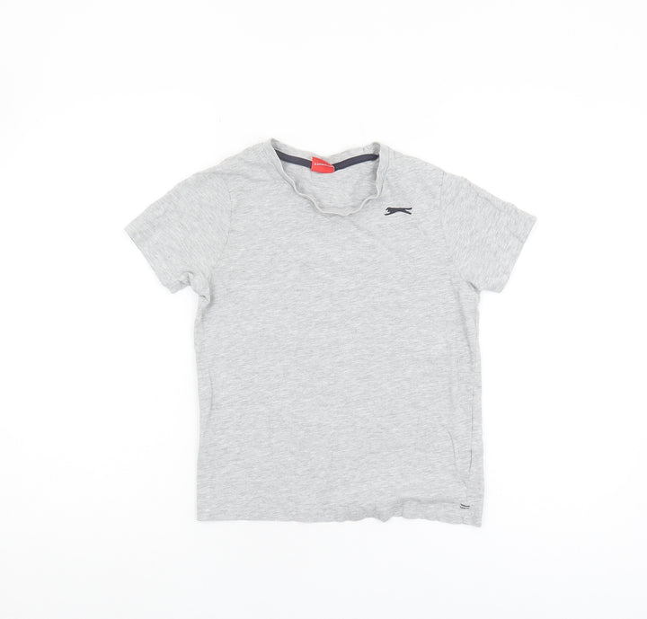 Slazenger Boys' Grey T-Shirt Size 9-10 Basic Casual Wear