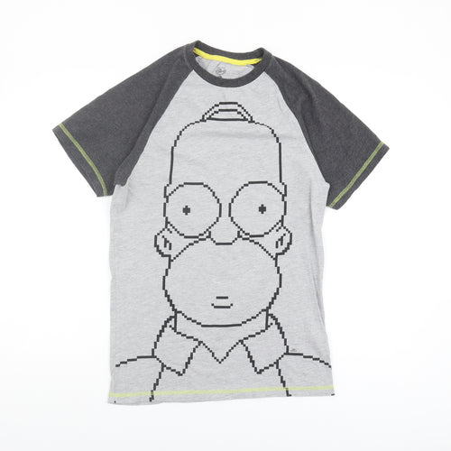 Character.com Simpsons Men Grey Graphic T-Shirt - Size S