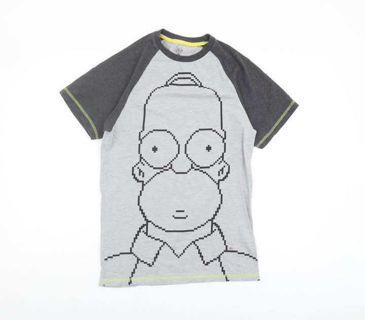 Character.com Simpsons Men Grey Graphic T-Shirt - Size S
