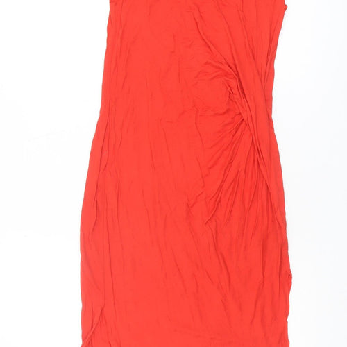 AllSaints Red Asymmetric Dress, Size 10, Sleeveless