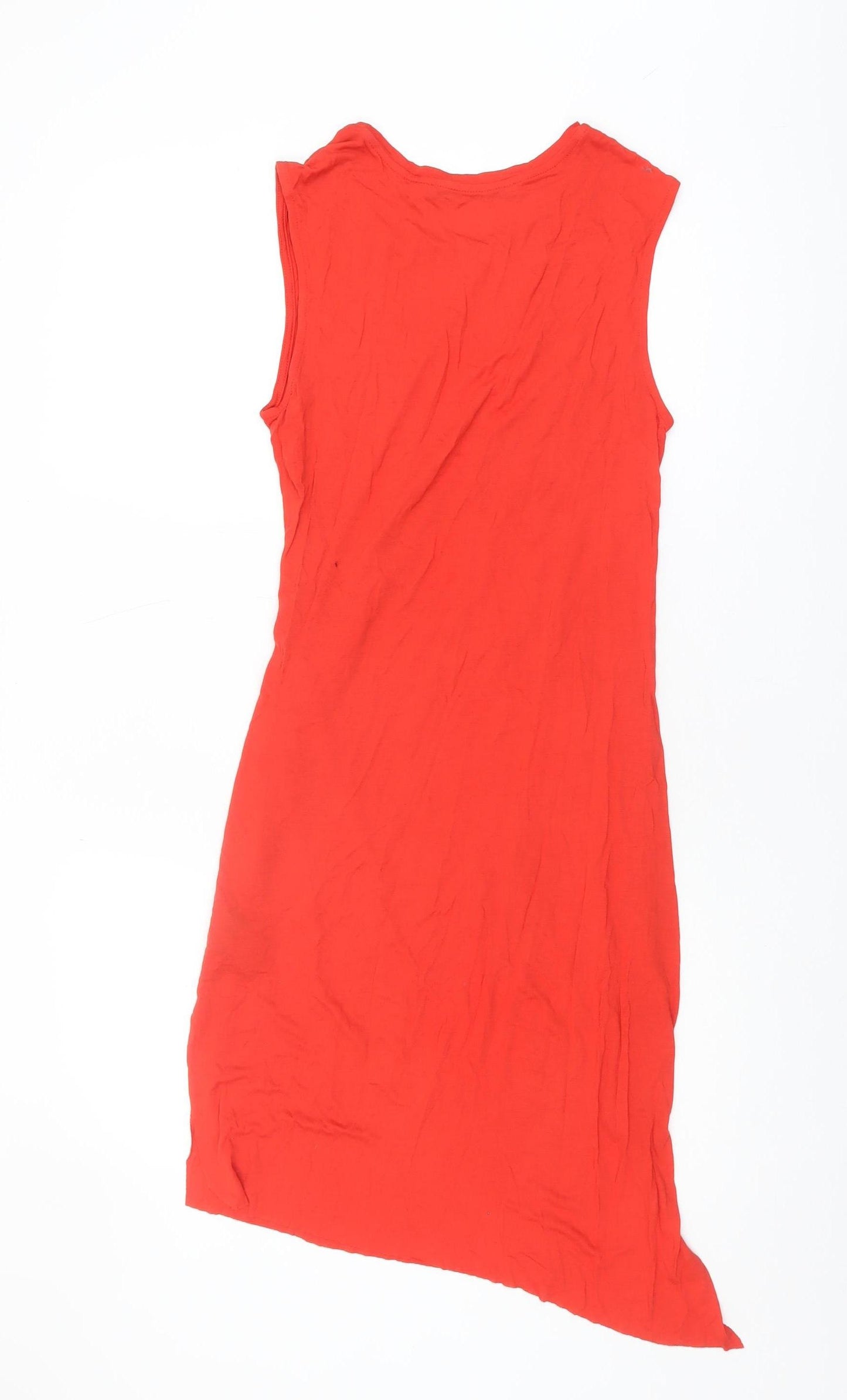 AllSaints Red Asymmetric Dress, Size 10, Sleeveless