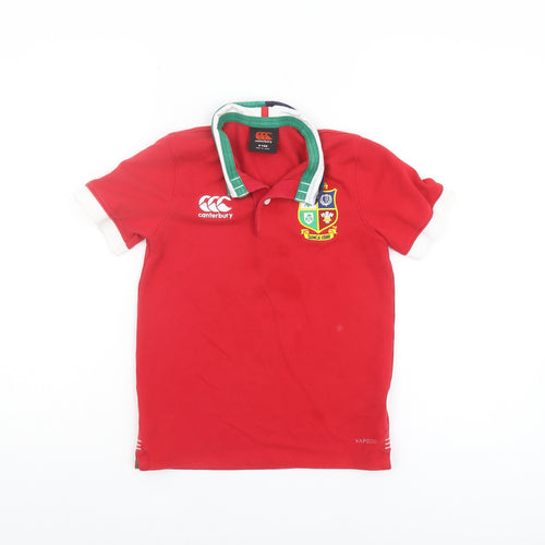 Canterbury Boys Red Polo Rugby Shirt 8 Years