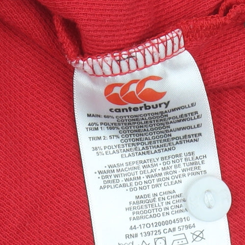 Canterbury Boys Red Polo Rugby Shirt 8 Years