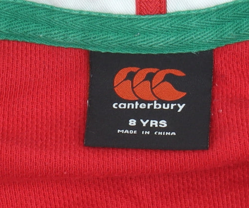Canterbury Boys Red Polo Rugby Shirt 8 Years