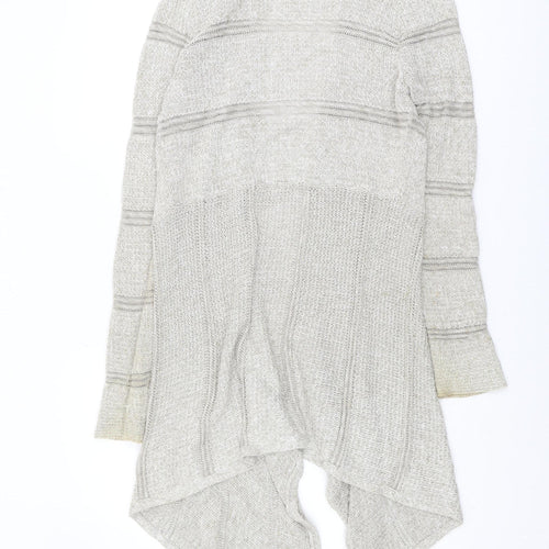 Esprit Women's Beige Open Front Cardigan M Striped