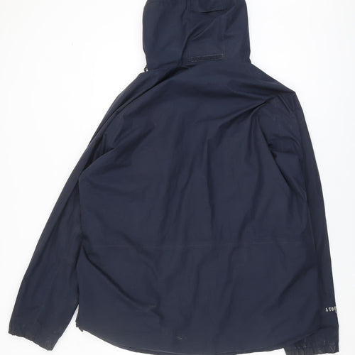 Peter Storm Men's Blue XL Hooded Waterproof Rain Coat