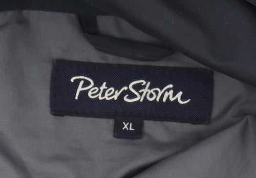 Peter Storm Men's Blue XL Hooded Waterproof Rain Coat
