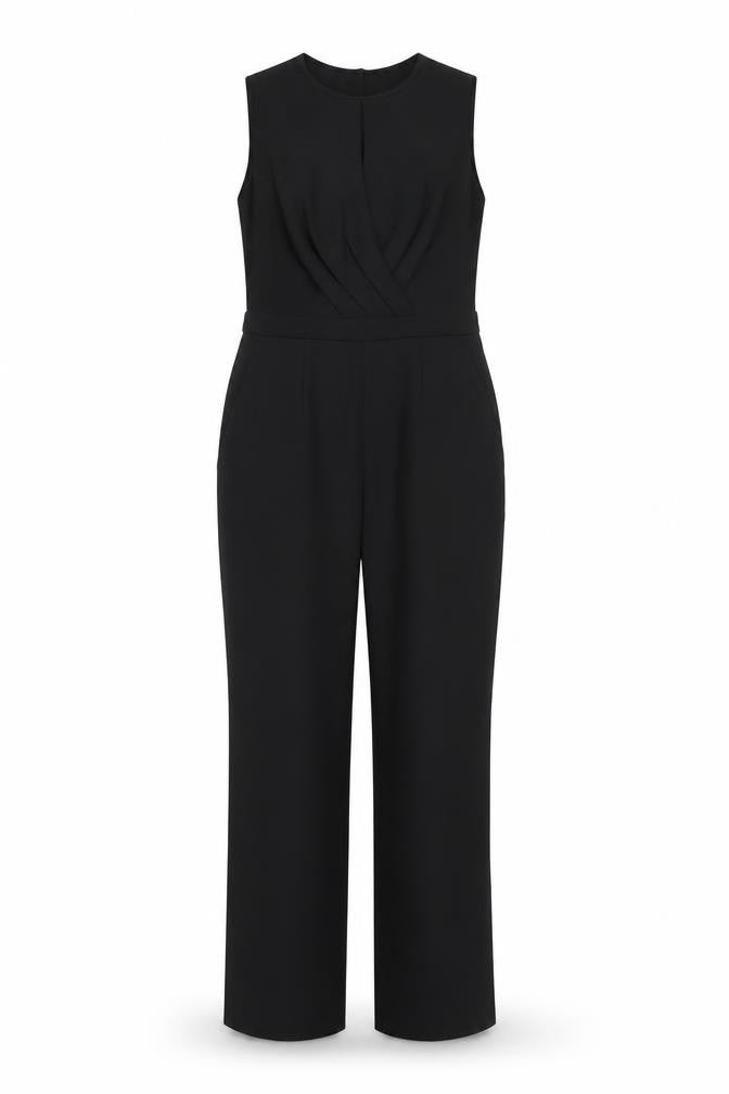 Front view of Austin Reed Women's Black Sleeveless Jumpsuit, size 12
