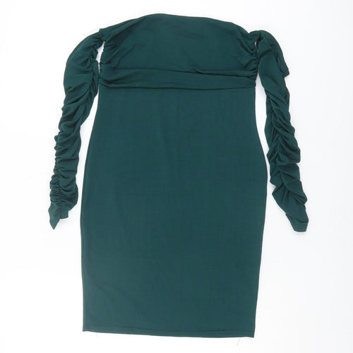 PrettyLittleThing Women's Green Bodycon Dress Size 12