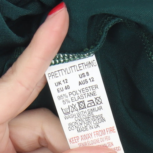 PrettyLittleThing Women's Green Bodycon Dress Size 12