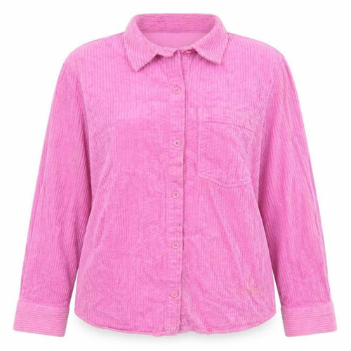 H&M Women's Pink Corduroy Button-Up Shirt XS