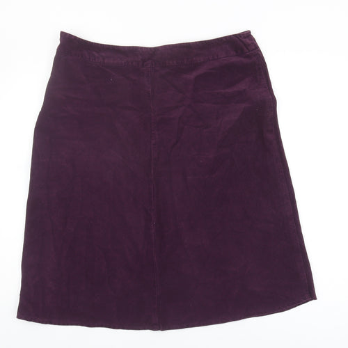 Marks and Spencer Women's Purple Corduroy Midi Skirt, Size 18