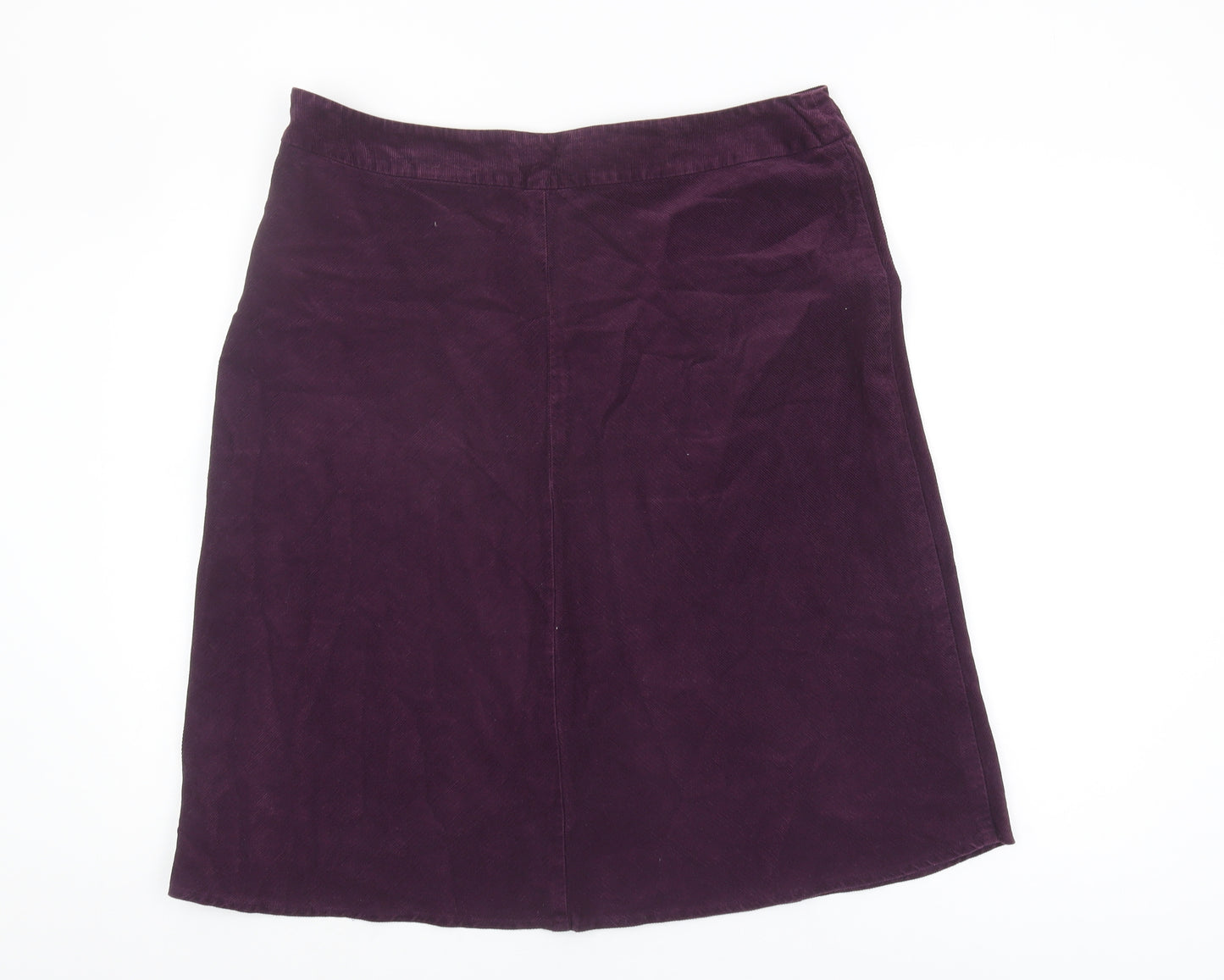 Marks and Spencer Women's Purple Corduroy Midi Skirt, Size 18