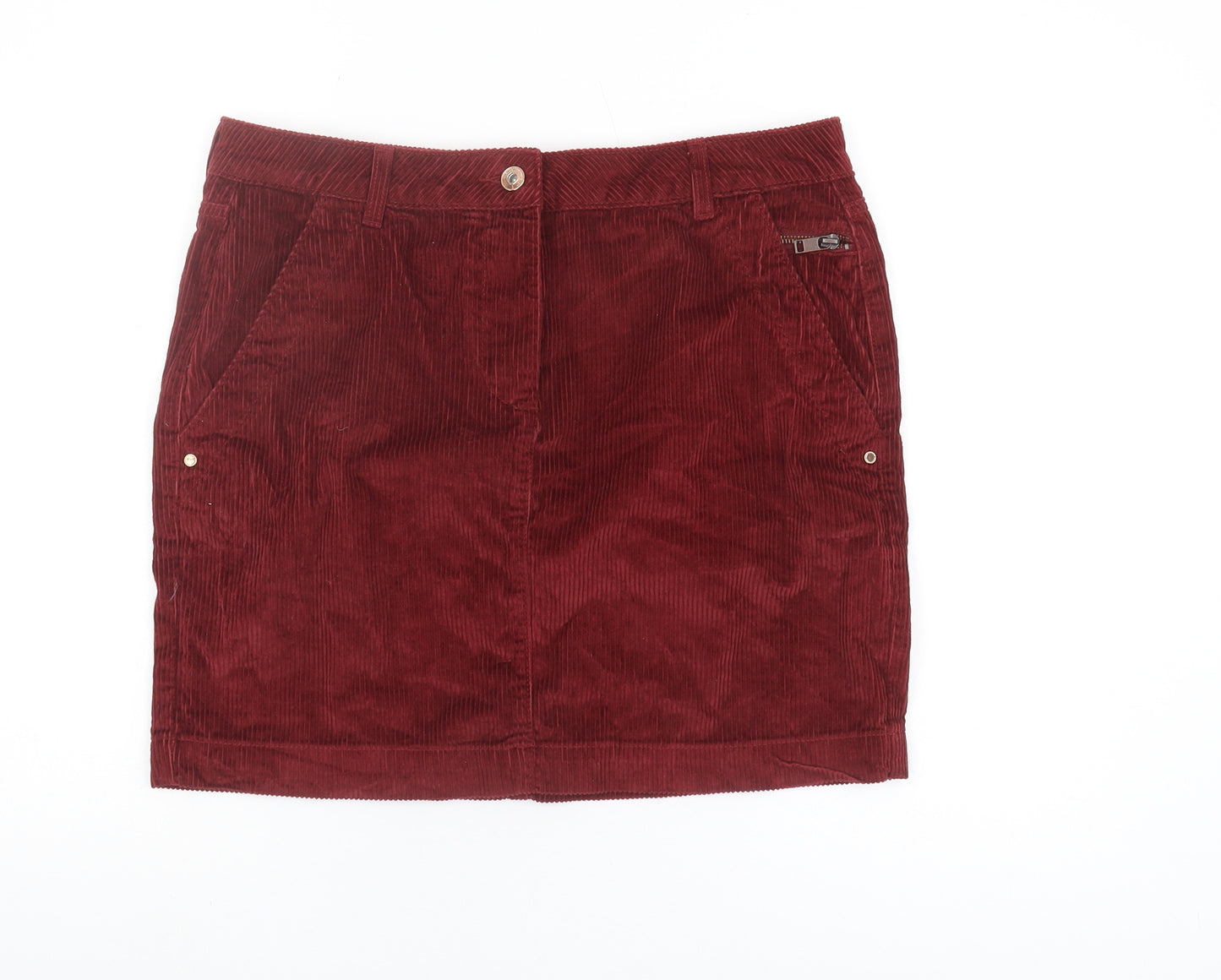 Next Women's Red Corduroy Pencil Skirt Size 14