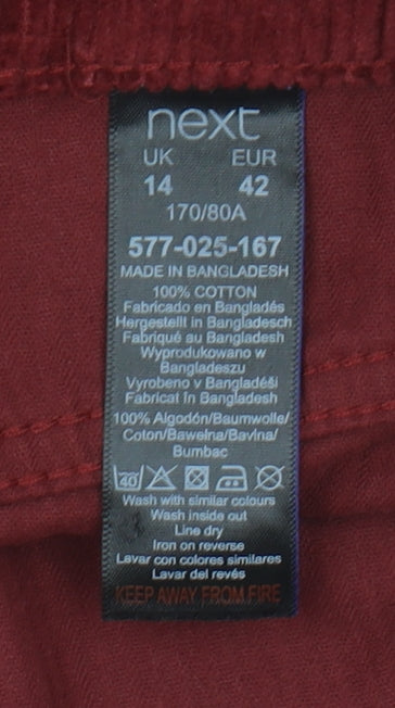 Next Women's Red Corduroy Pencil Skirt Size 14