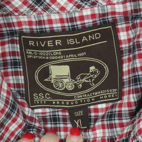 River Island Men's XL Multicoloured Plaid Shirt