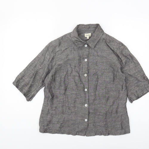 Viyella Women's Grey Button-Up Shirt UK 12
