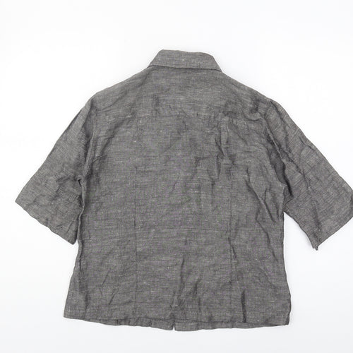 Viyella Women's Grey Button-Up Shirt UK 12