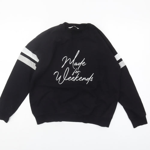 Marks and Spencer Boys Black Graphic Sweatshirt 12-13 Years