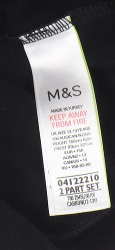 Marks and Spencer Boys Black Graphic Sweatshirt 12-13 Years