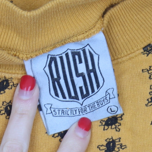 Rush Unisex Yellow Print Sweatshirt L Casual